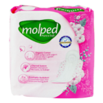 Molped Pure & Soft Maxi Thick Organic Cotton Pad, Long, 9-Pack